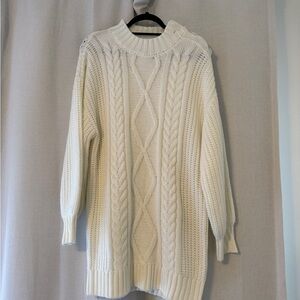 Amazon Cream Cable Knit Sweater Dress